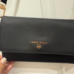 Anne Klein Black and Gold Crossbody Bag